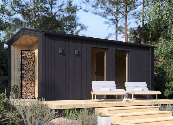 Sauna de exterior SERENE 3 (34 mm + revestimiento), 5.3x2.5 m, 5 m² avp.ui.product_images.thumbnail 1