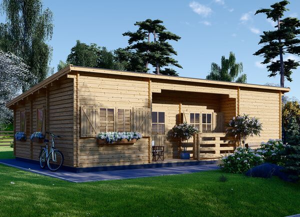 Casa de madera de tejado plano UZES F (44 mm), 70 m² avp.ui.product_images.thumbnail 1