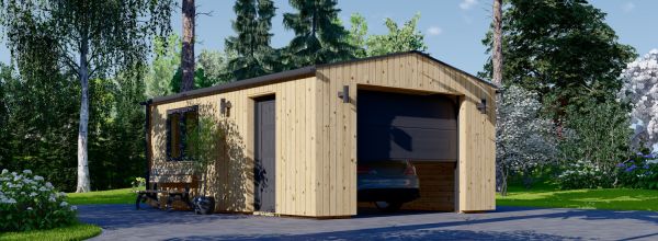 Garaje de madera SILVIA (34 mm + revestimiento), 4x6 m, 24 m²
