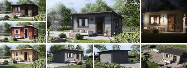 Caseta de jardín de madera DREUX con tejado plano (34 mm), 5x4 m, 18 m²