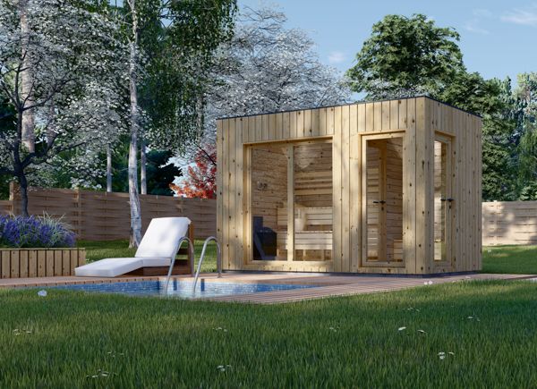 Sauna de exterior con vestuario DELLA (34 mm + revestimiento), 3,6 x 2,1 m, 5,5 m² avp.ui.product_images.thumbnail 1
