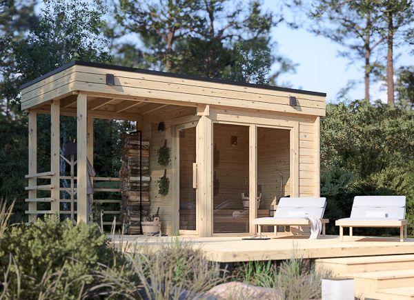 Sauna de exterior FREJA (44 mm), 4.5x2.5 m, 4.85 m² avp.ui.product_images.thumbnail 1