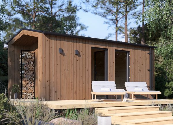 Sauna de exterior SERENE 3 (34 mm + revestimiento), 5.3x2.5 m, 5 m² avp.ui.product_images.thumbnail 1