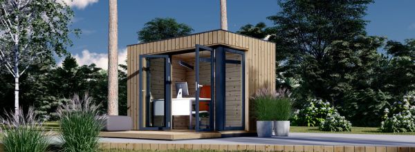 Oficina prefabricada de madera PREMIUM (Aislada PLUS, 34 mm + revestimiento), 3x2 m, 6 m²