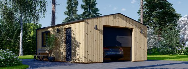 Garaje de madera SILVIA (34 mm + revestimiento), 5x6 m, 30 m²