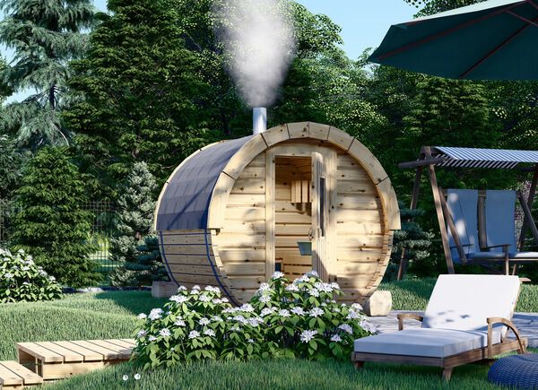 Sauna de exterior barril HELGA 17 (46 mm), 1.7 m, ⌀ 1.97 m avp.ui.product_images.thumbnail 1