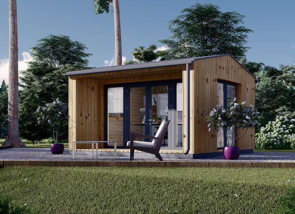 Caseta de jardín de madera EMMY (34 mm + revestimiento), 5x3 m, 15 m²