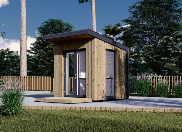 Oficina prefabricada de madera EVELIN (34 mm + revestimiento), 2x2 m, 4 m² avp.ui.product_images.thumbnail 1