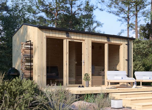 Sauna de exterior SERENE 2 (34 mm + revestimiento), 4.5x2.5 m, 5 m² avp.ui.product_images.thumbnail 1