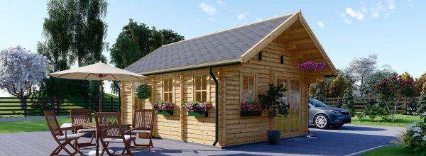 Casa de madera SCOOT (Aislada, 34+34 mm), 27 m² + 9 m² altillo