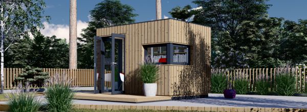 Oficina prefabricada de madera PREMIUM L (Aislada PLUS, 34 mm + revestimiento), 3x2 m, 6 m²