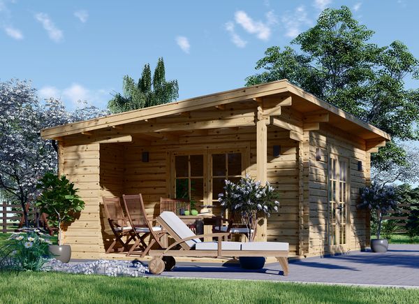 Caseta de jardín de madera CARL (34 mm), 5x4 m, 20 m² + 8 m² porche avp.ui.product_images.thumbnail 1