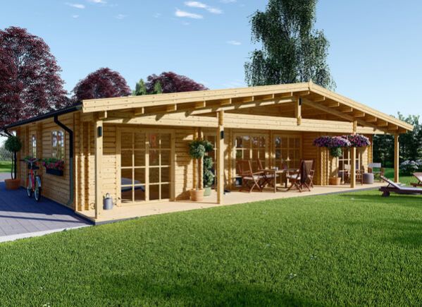 Casa de madera RIVIERA (66 mm), 100 m² + 20 m² porche avp.ui.product_images.thumbnail 1