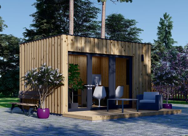 Oficina prefabricada de madera PREMIUM (Aislada, paneles SIP), 4.1x2.4 m, 10 m² avp.ui.product_images.thumbnail 1