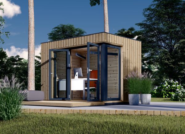 Oficina prefabricada de madera PREMIUM (Aislada PLUS, 34 mm + revestimiento), 3x2 m, 6 m² avp.ui.product_images.thumbnail 1
