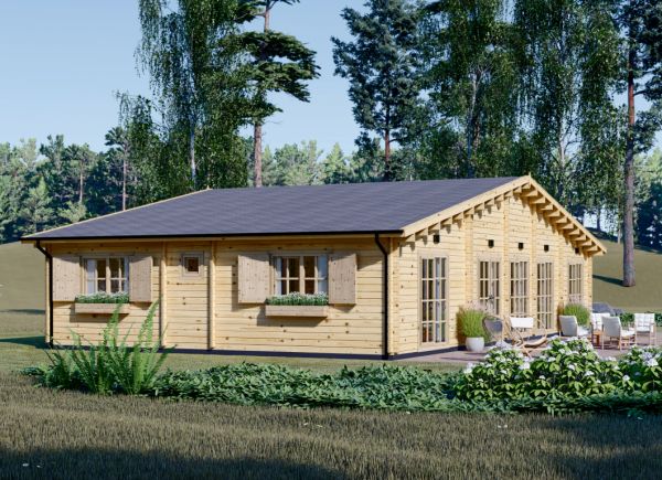 Caseta de jardín de madera EMMY (Aislada, 34 mm + revestimiento), 5x5 m, 25  m²