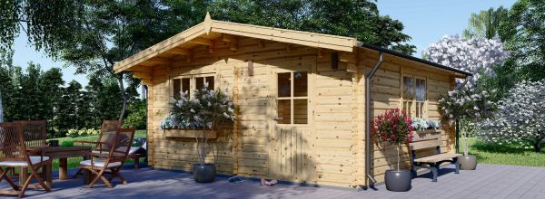 Caseta de jardín de madera DREUX (Aislada, 44+44 mm), 6x6 m, 36 m²