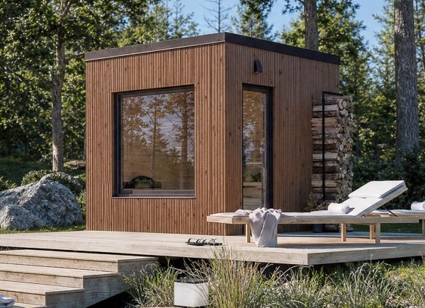 Sauna de madera OKO 1 | Thermowood – 2,44×2,44 m, 4,10 m² thumbnail 1
