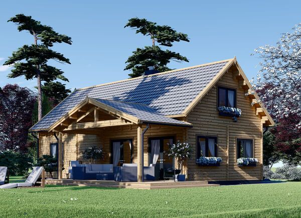 Casa de madera VERA (44+44 mm), 132 m² + 13.5 m² porche avp.ui.product_images.thumbnail 1