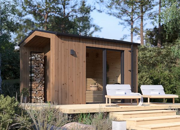 Sauna de exterior SERENE 1 (34 mm + revestimiento), 3.3x2.5 m, 4.95 m² avp.ui.product_images.thumbnail 1