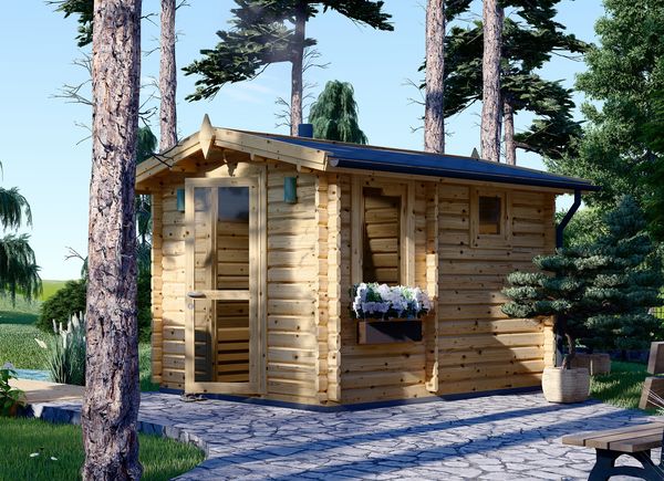 Sauna de exterior ELDA (44 mm), 2,5x3,2 m, 8 m² avp.ui.product_images.thumbnail 1