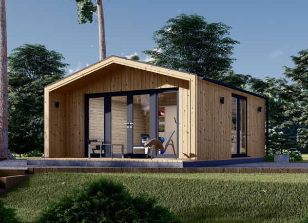Caseta de jardín de madera EMMY (34 mm + revestimiento), 5x3 m, 15 m²