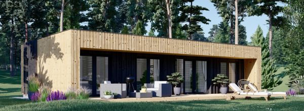 Casa de madera para vivir KAYA 2 (Aislada PLUS, 44 mm + revestimiento), 64 m²
