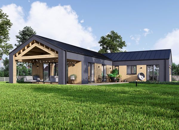 Casa prefabricada para vivir TESSA PV (Aislada PLUS, 44 mm + revestimiento), 130 m² avp.ui.product_images.thumbnail 1