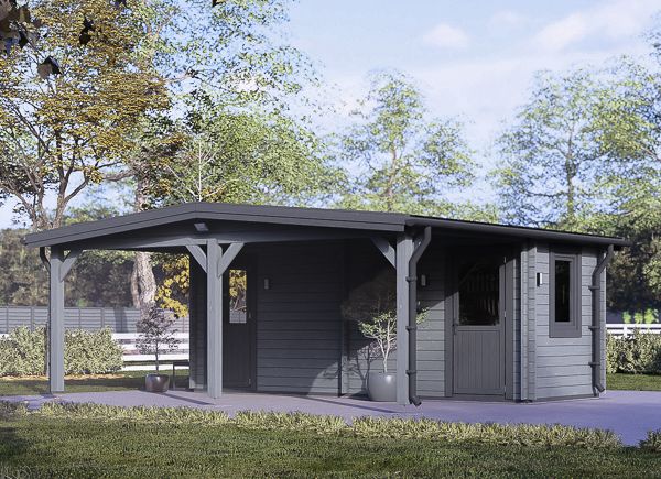 Cochera de madera 3x6 m con caseta (44 mm), 2x6 m avp.ui.product_images.thumbnail 1