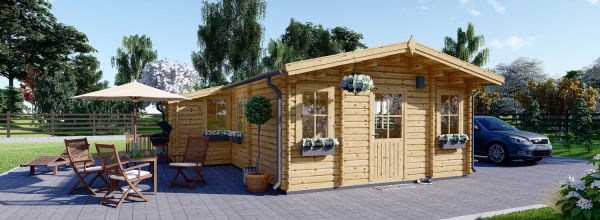 Casa de madera DIJON (34+34 mm), 44 m²