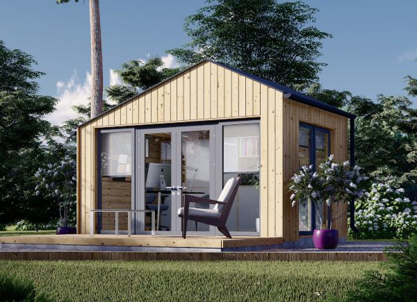 Caseta de jardín de madera EMMY (Aislada, 34 mm + revestimiento), 5x5 m, 25  m²