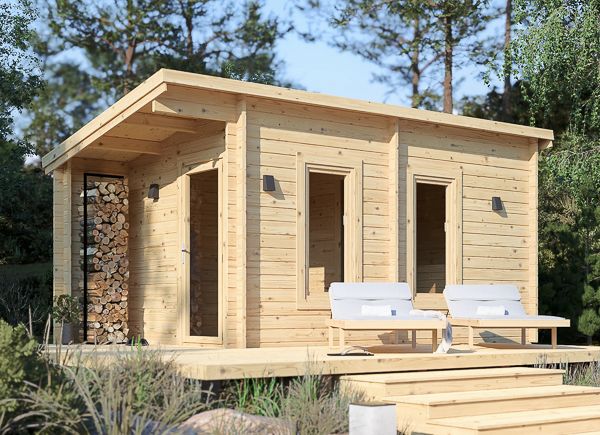Sauna de exterior VIGOR 3 (44 mm), 5.3x2.5 m, 4.9 m² avp.ui.product_images.thumbnail 1