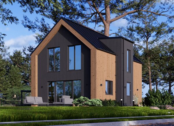Casa prefabricada para vivir ASTRID PV S (44 mm + revestimiento), 99 m² thumbnail 1