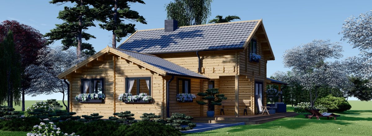 Casa de madera HOLLAND (66 mm), 113 m² + 13 m² porche