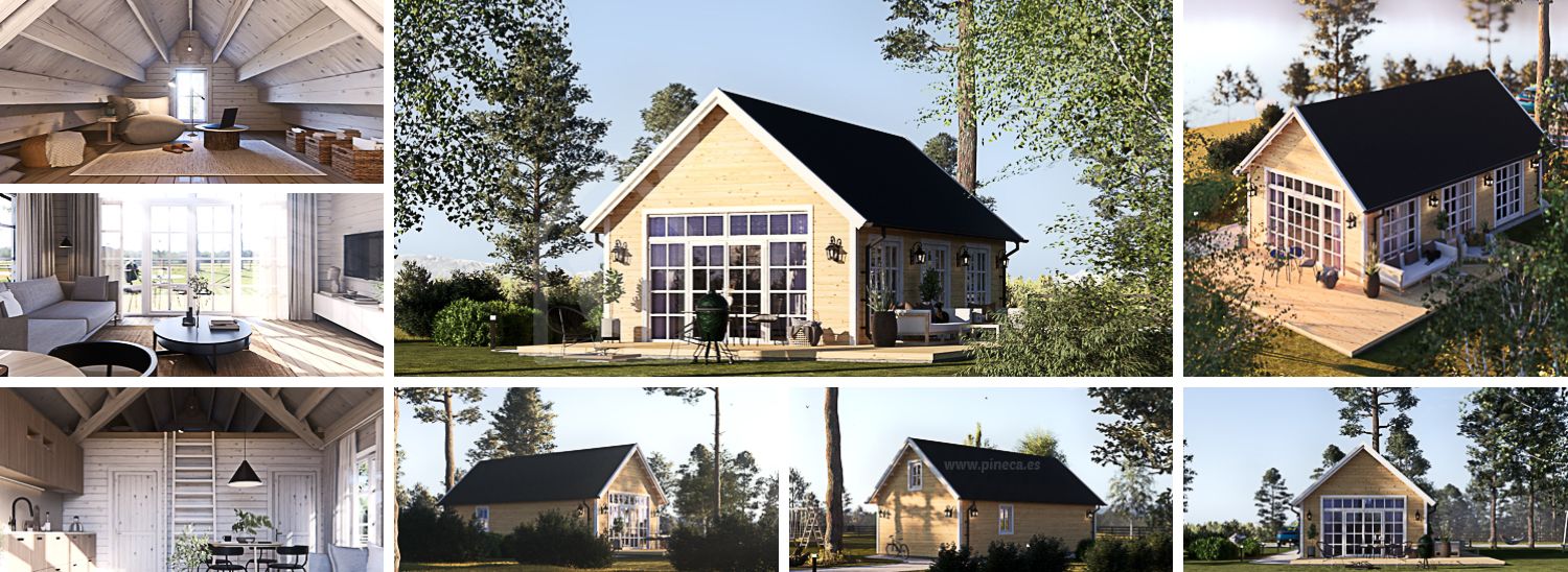 Casa de madera para vivir ARIELLE (Aislada, 34 mm + revestimiento), 44 m² visualization 1