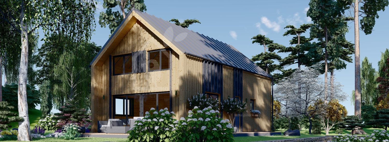 Casa de madera ASTRID (44 mm + revestimiento), 120 m² visualization 1