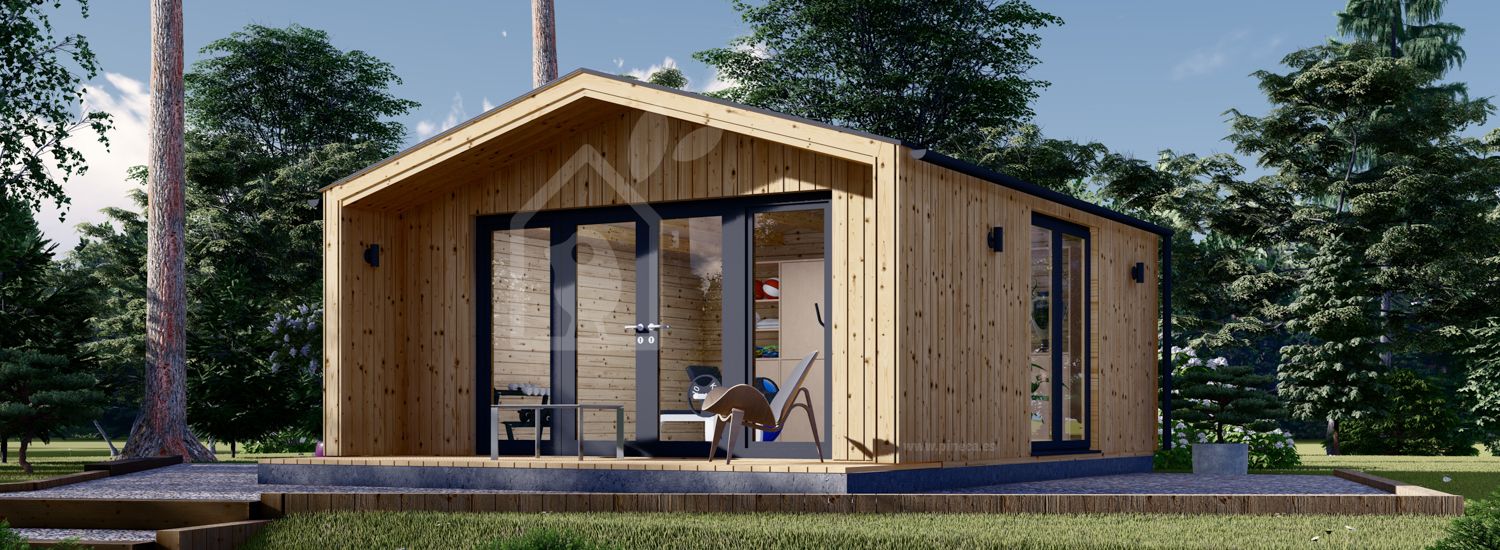 Caseta de jardín de madera PIA (34 mm + revestimiento), 5x5 m, 25 m² visualization 1