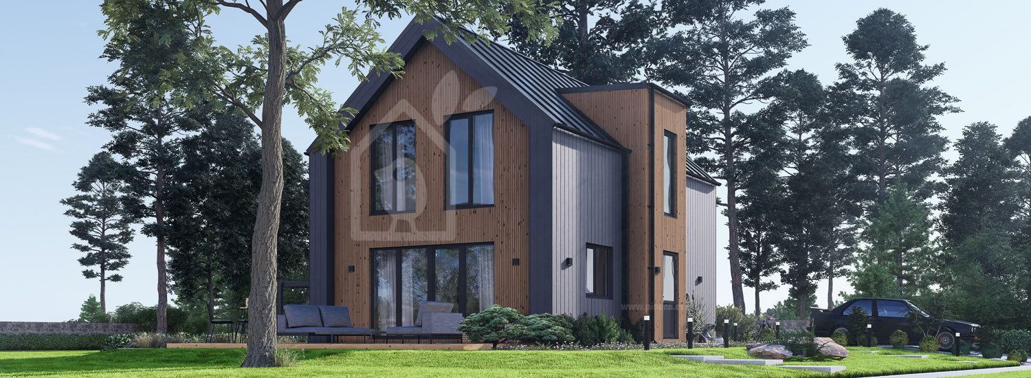 Casa prefabricada para vivir ASTRID PV (Aislada PLUS, 44 mm + revestimiento), 92 m² visualization 1