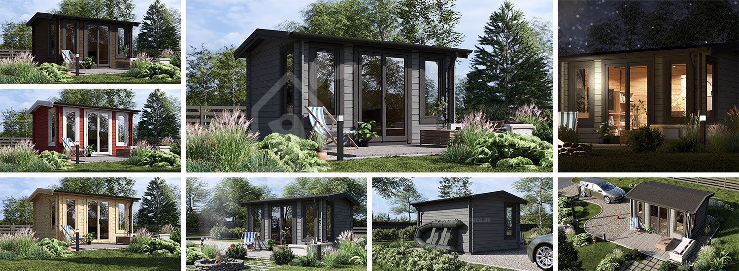 Caseta de jardín de madera POOLHOUSE (34 mm), 4x3 m, 11 m² visualization 1