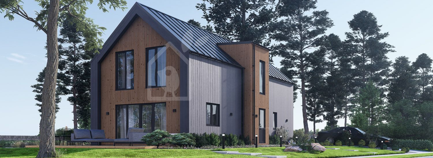 Casa prefabricada para vivir INGRID PV (Aislada PLUS, 44 mm + revestimiento), 137 m² visualization 1