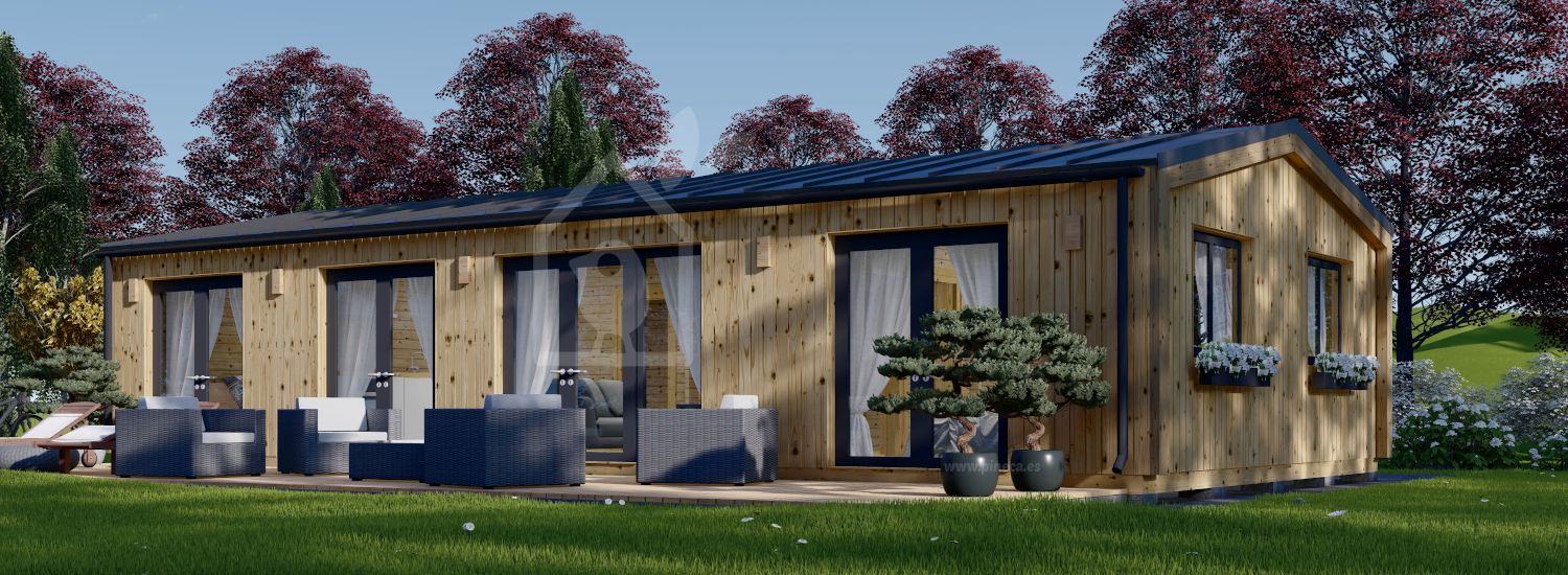 Casa de madera para vivir NICOLE (Aislada PLUS, 44 mm + revestimiento), 68 m² visualization 1
