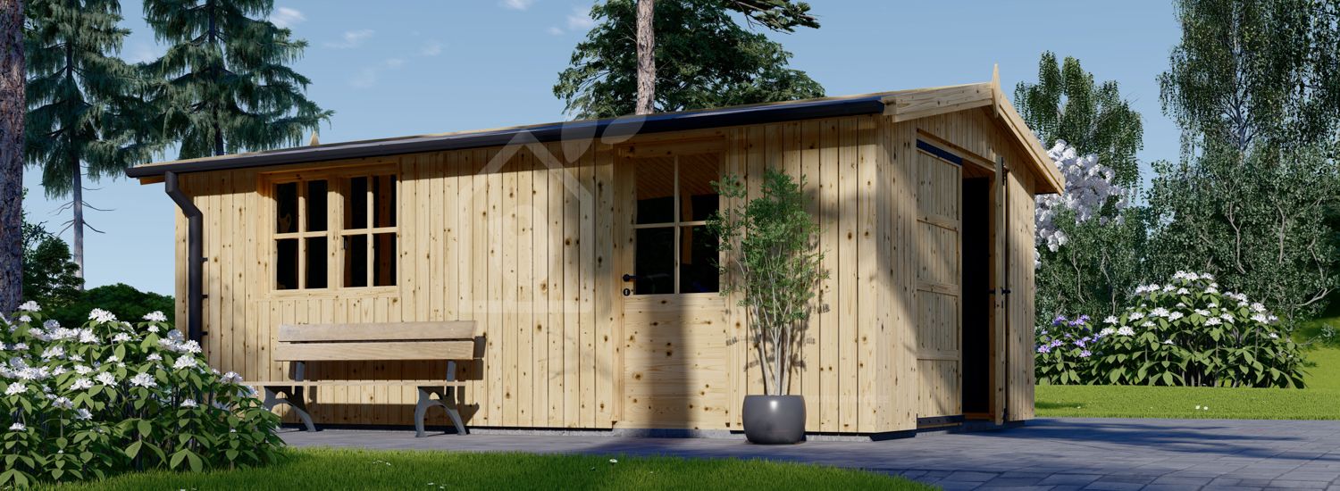 Garaje de madera LORA (estructura de madera), 4x6 m, 24 m² visualization 1
