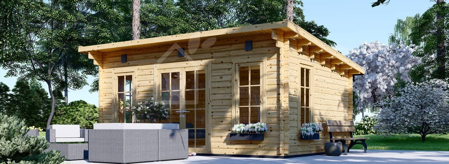 Caseta de jardín de madera ESSEX (Aislada, 34+34 mm), 5x4 m, 20 m² visualization 1