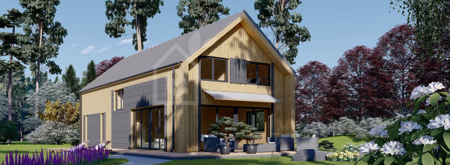 Casa de madera para vivir INGRID (Aislada PLUS, 44 mm + revestimiento), 170 m² visualization 1