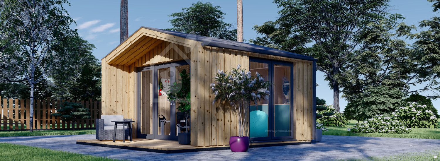 Caseta de jardín de madera PIA (estructura de madera), 4x3 m, 12 m² visualization 1