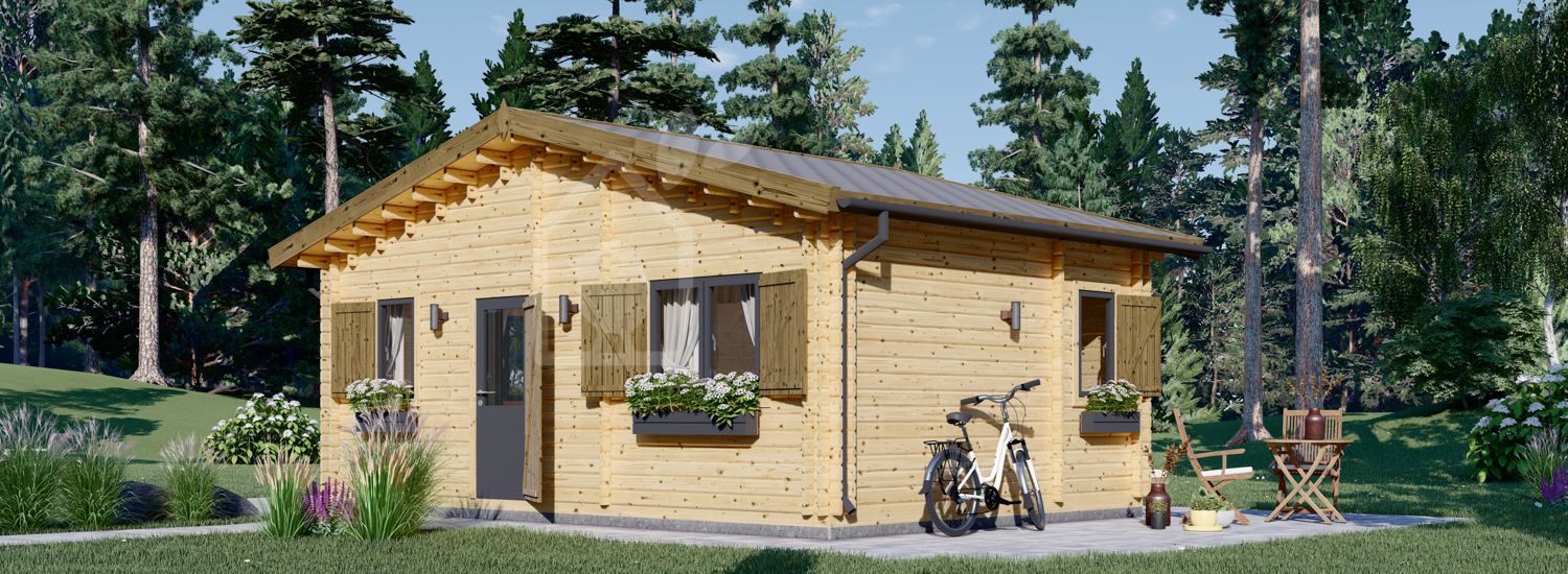 Casa de madera HANNA 1 (44+44 mm), 7x5 m, 28 m² visualization 1