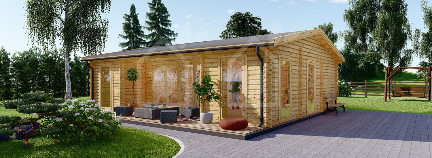 Casa de madera MILA (Aislada, 44+44 mm), 56 m² visualization 1