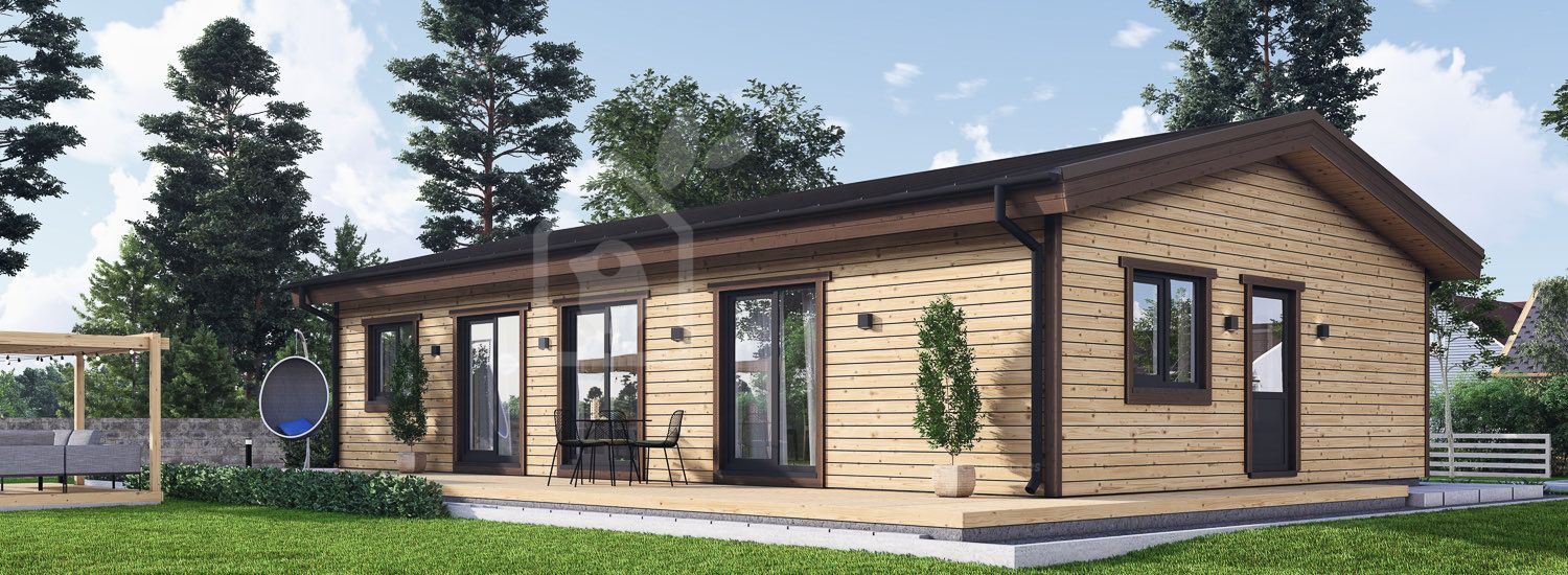 Casa de madera para vivir JULIA RV (Aislada PLUS, 44 mm + revestimiento), 95 m² visualization 1