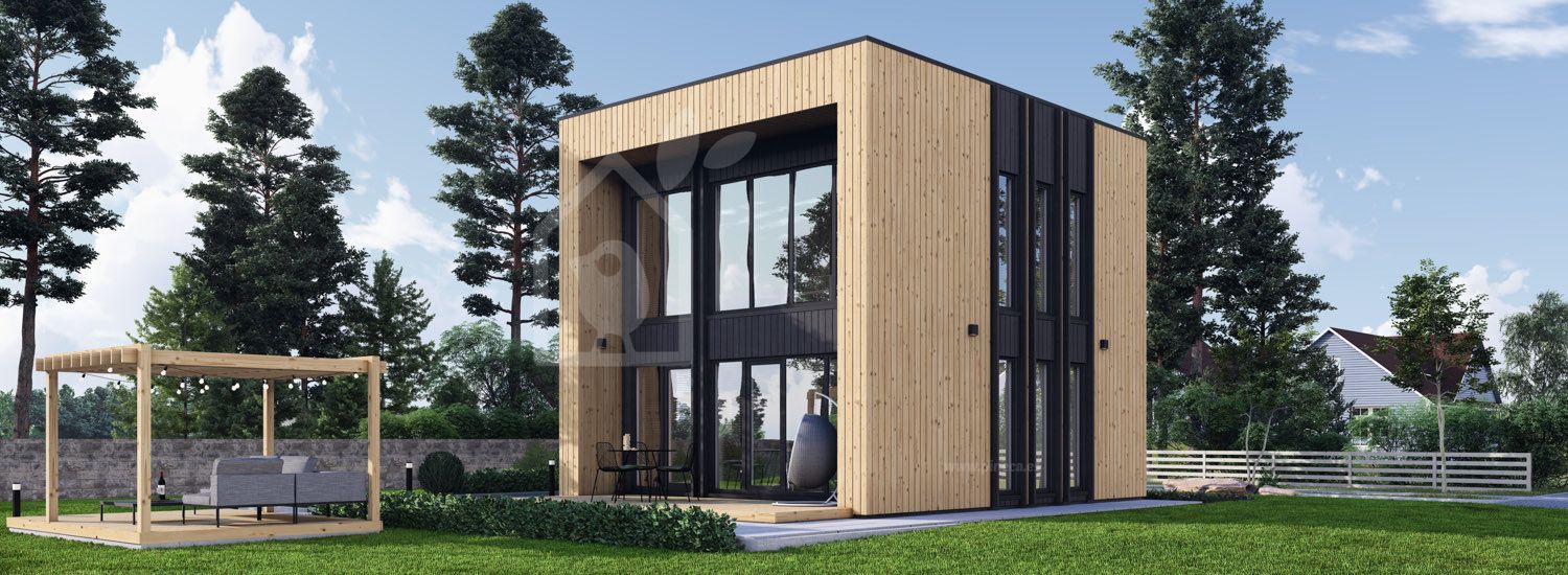 Casa de madera para vivir KAYA 4L RV (Aislada PLUS, 44 mm + revestimiento), 50 m² visualization 1