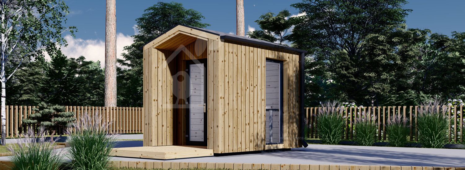 Oficina prefabricada de madera PIA (34 mm + revestimiento), 2x2 m, 4 m² visualization 1